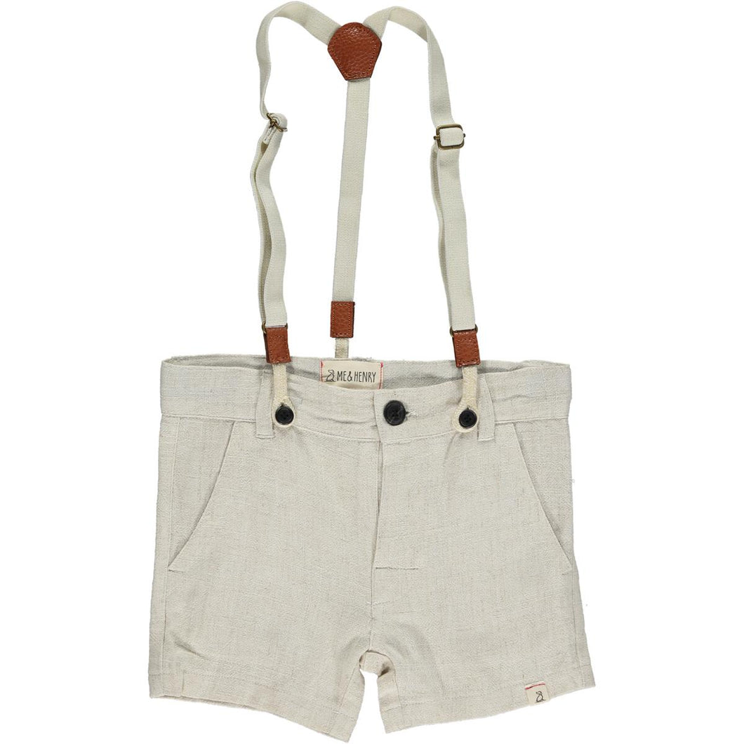 Cream Suspender Shorts