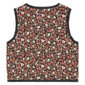 Red Flower Reversible Vest