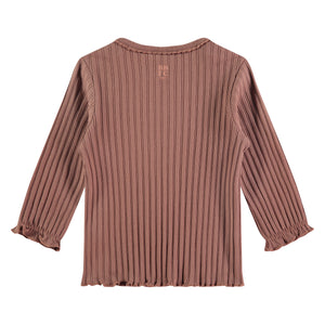 Wood Ribbed Long Sleeve Tee