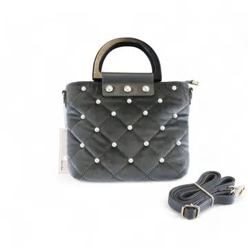 Pearls Quilted Velvet Bag