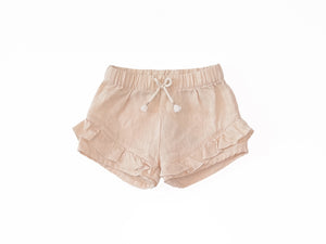 Ruffle Linen Shorts