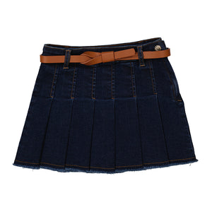 Denim Skirt with Belt