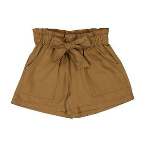 Girls Brown Shorts with Bow