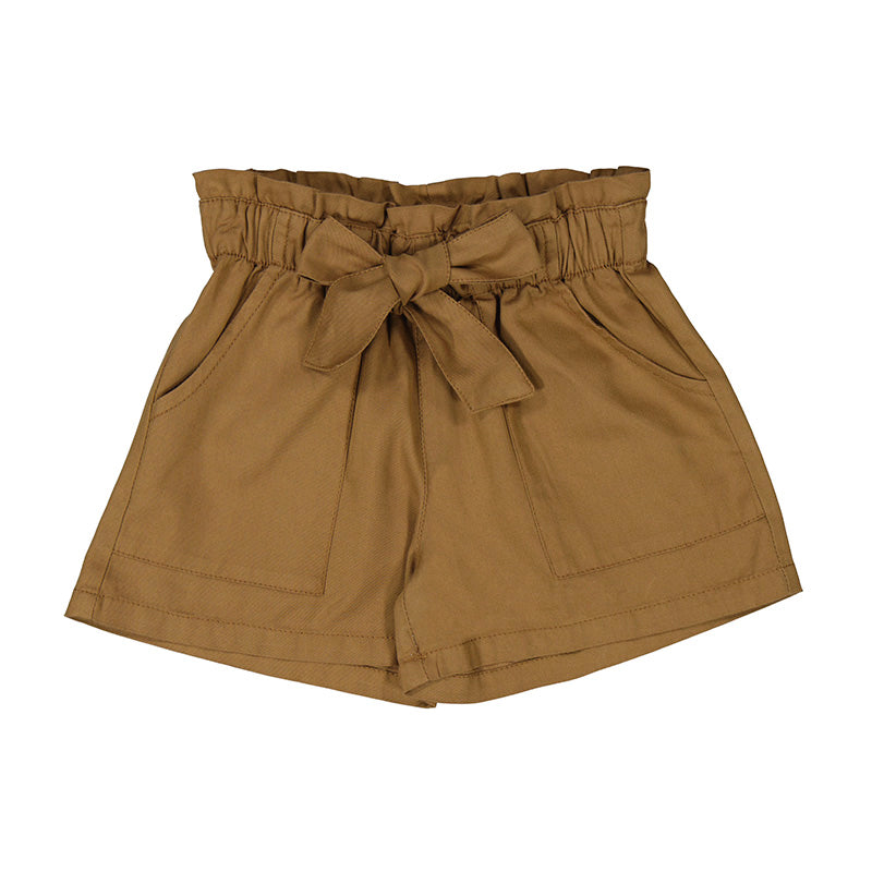 Girls Brown Shorts with Bow