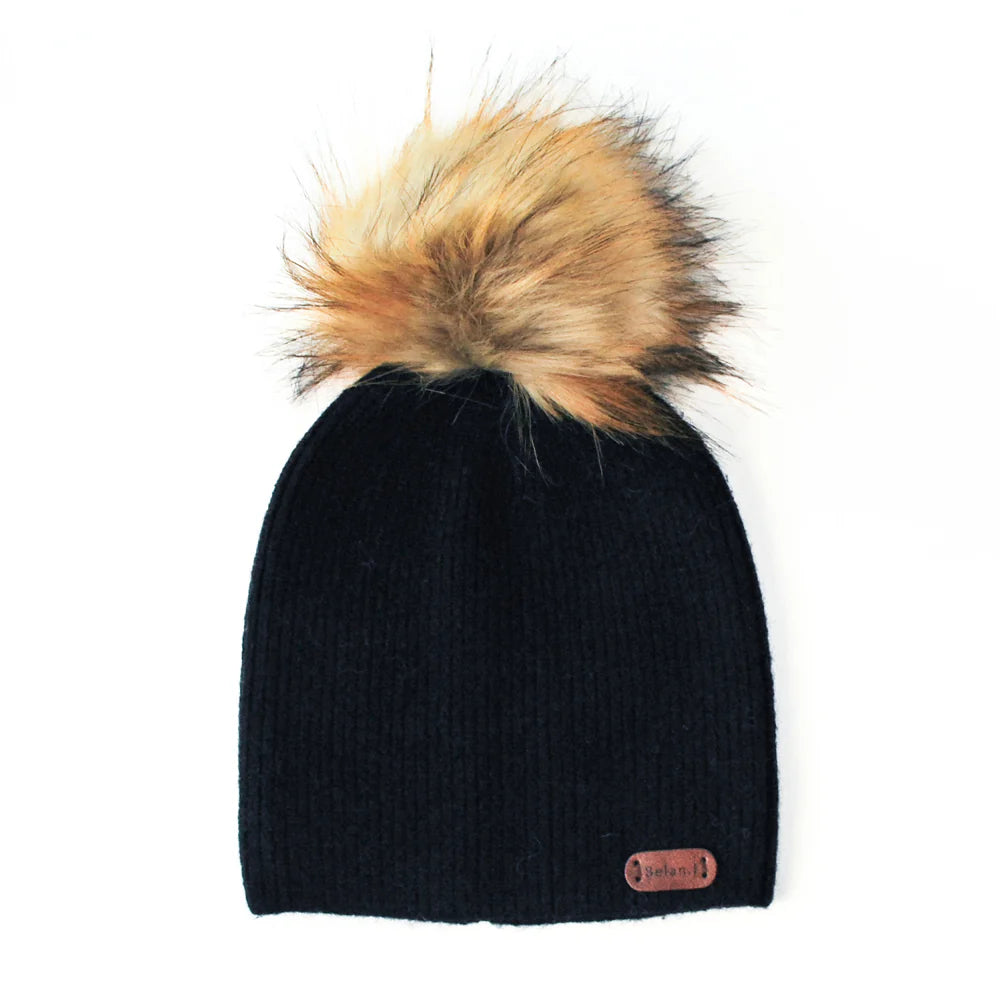 Faux Fur Pompom Beanie