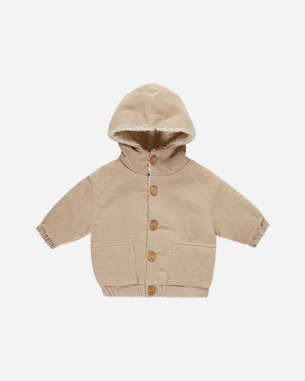 Latte Corduroy Hooded Jacket