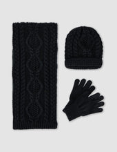 Load image into Gallery viewer, Jacquard Beanie, Scarf &amp; Glove Set
