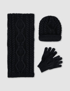 Jacquard Beanie, Scarf & Glove Set