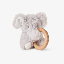 Load image into Gallery viewer, Plush Wooden Ring Rattle
