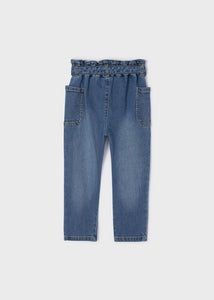 Elastic Waist Jeans with Belt
